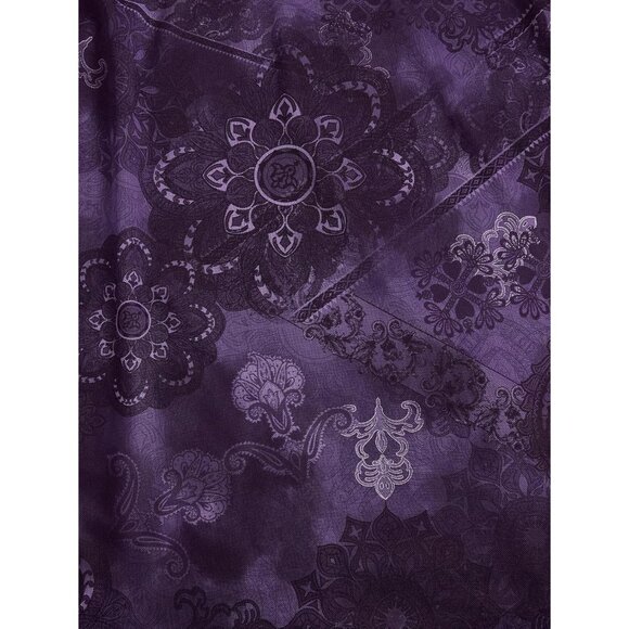 Women Purple 100% Polyester Long Maxi Gothic Flowy Boho Floral Print Mesh Skirts - Picture 7 of 7